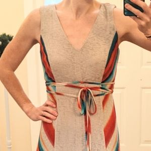 Cream/Burnt Orange/Turquoise Nine West Maxi dress